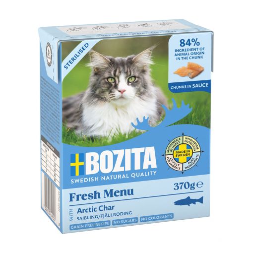 Bozita Sterilised Häppchen in Sauce mit Saibling 370 g (Menge: 6 je Bestelleinheit)