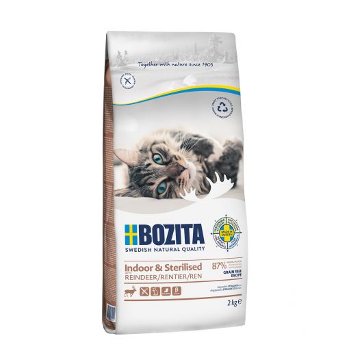 Bozita Indoor & Sterilised Grain free mit Rentier 2 kg