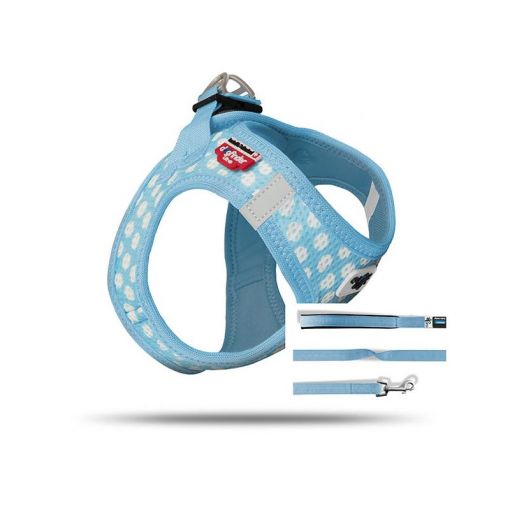 Curli Vest Geschirr Puppy Set Skyblue-circles 3XS