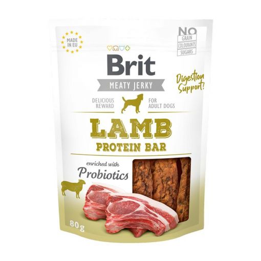 Brit Dog Snack Meaty Jerky Lamb Protein Bar 80g (Menge: 12 je Bestelleinheit)