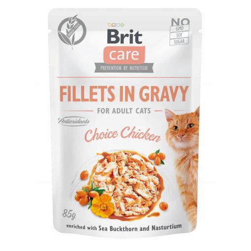 Brit Care Cat  Fillets in Gravy Choice Chicken 85g (Menge: 24 je Bestelleinheit)