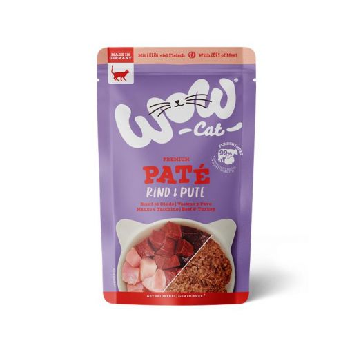 Wow Cat PB Adult Rind & Pute 125g (Menge: 12 je Bestelleinheit)