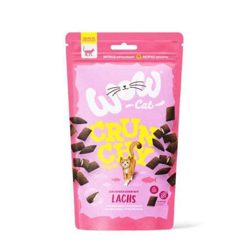 Wow Cat Crunchy Snack mit Lachs 60g